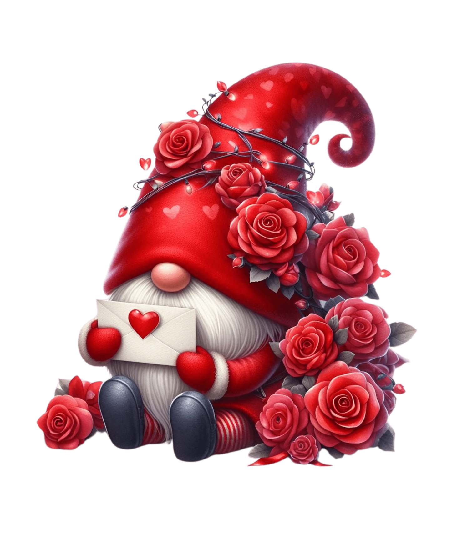 All Rose For You Gnome Valentine's Day Design - DTF Ready To Press