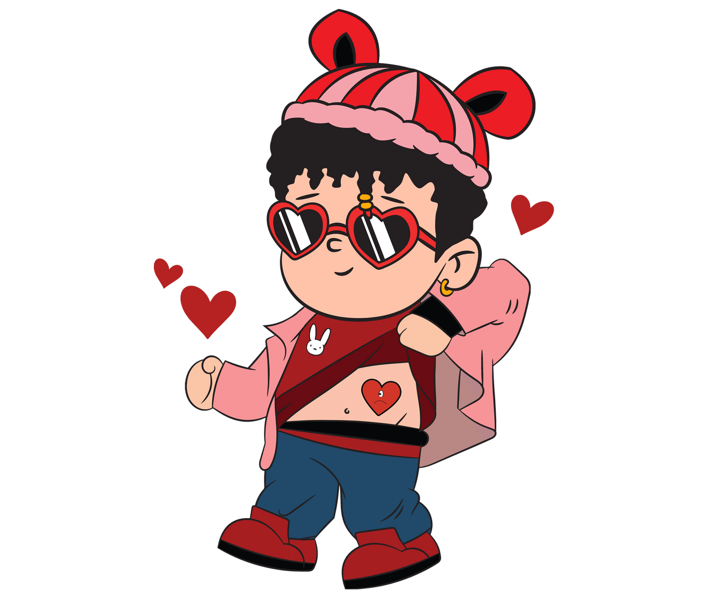 Bad Bunny My Heart For You Valentine's Day Design - DTF Ready To Press