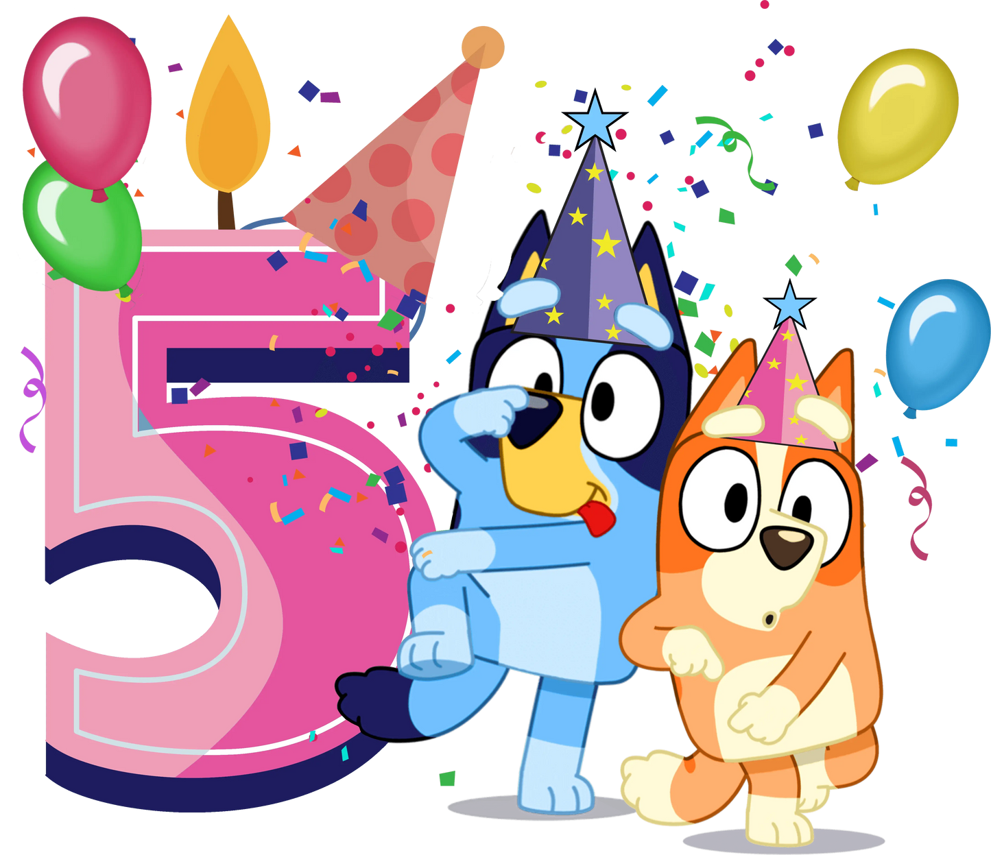 5th Birthday Girl BlueyDesign - DTF Ready To Press
