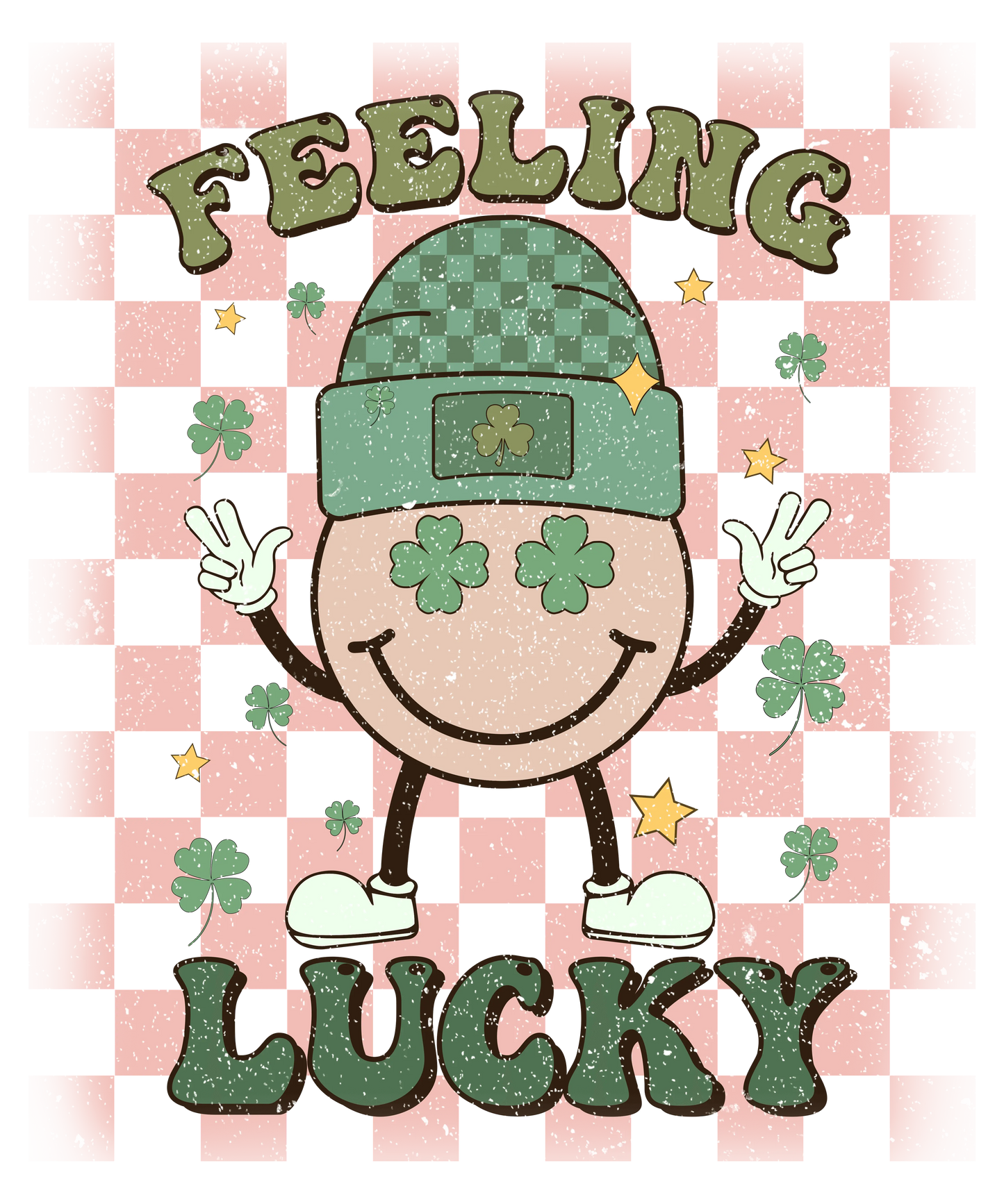 Feeling Lucky St.Patrick鈥檚 Smiley Design - DTF Ready To Press