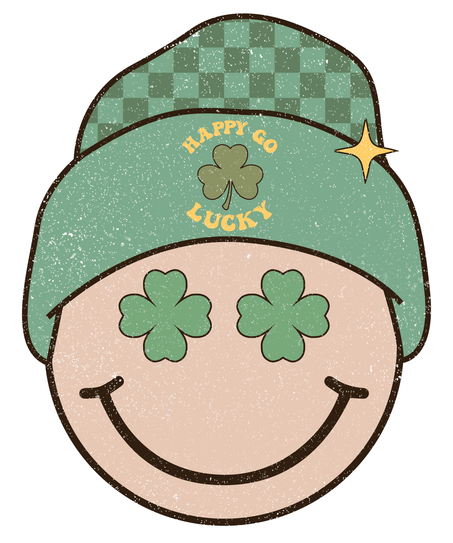 Happy Go Lucky Smile Saint Patrick's Day Design - DTF Ready To Press