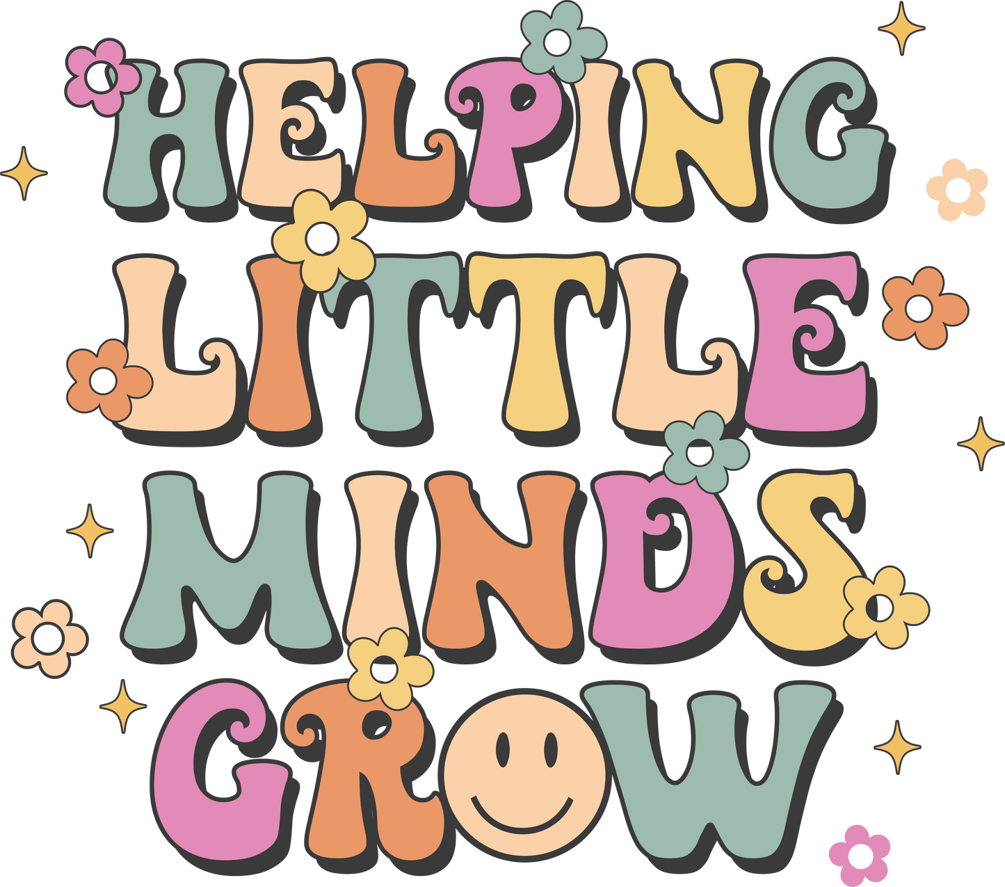 Helping Little Minds Teachers Day Design - DTF Ready To Press
