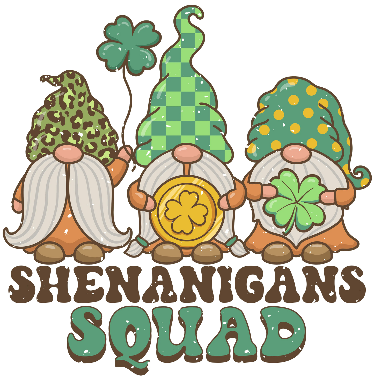 Shenanigans Squad Saint Patrick's Day Gnome Design - DTF Ready To Press