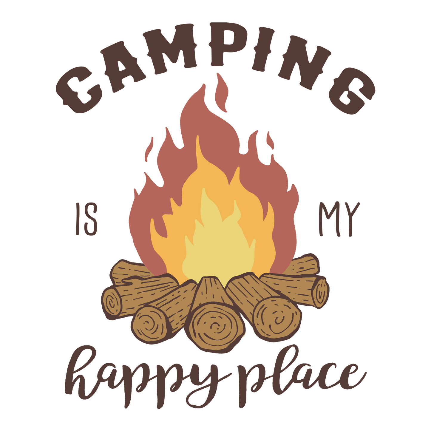 Camping Is My Happy Place Design - DTF Ready To Press