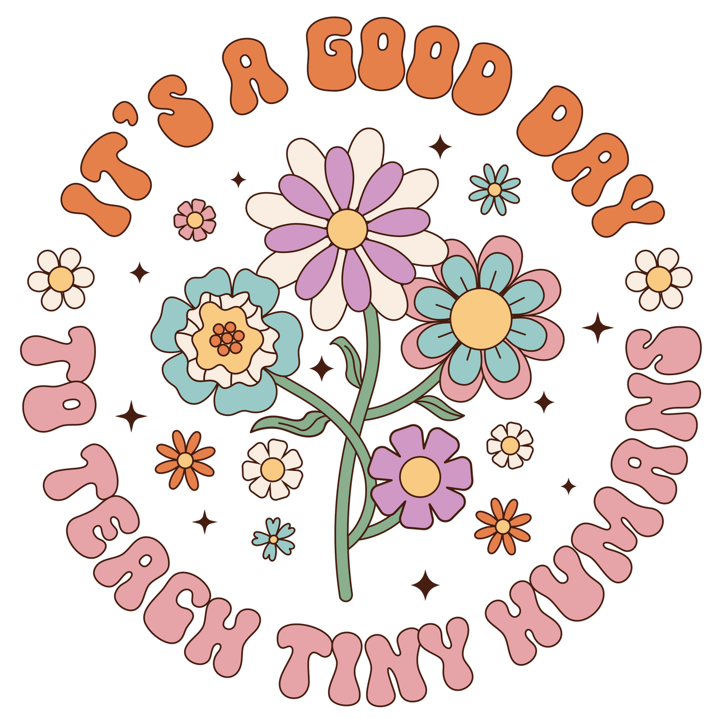 Floral Teacher Day Design - DTF Ready To Press