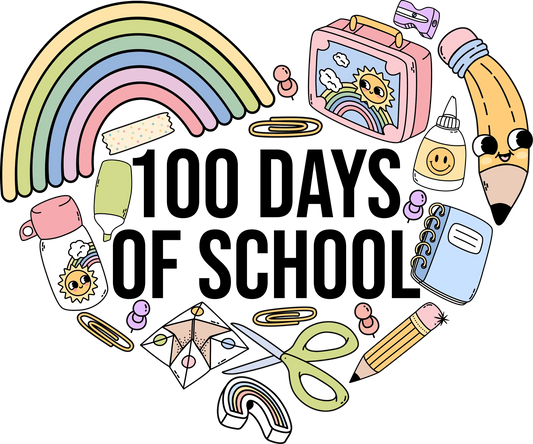 Cute 100 Days Of School Design - DTF Ready To Press
