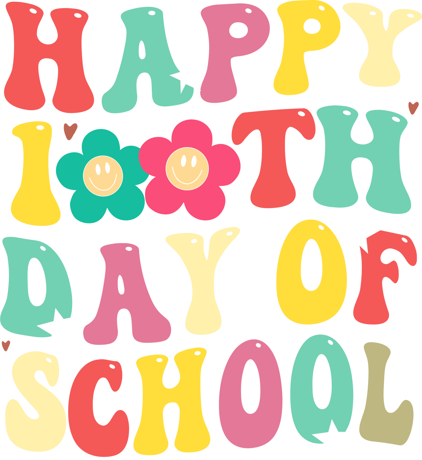 Happy 100 Days Of School Student Design - DTF Ready To Press