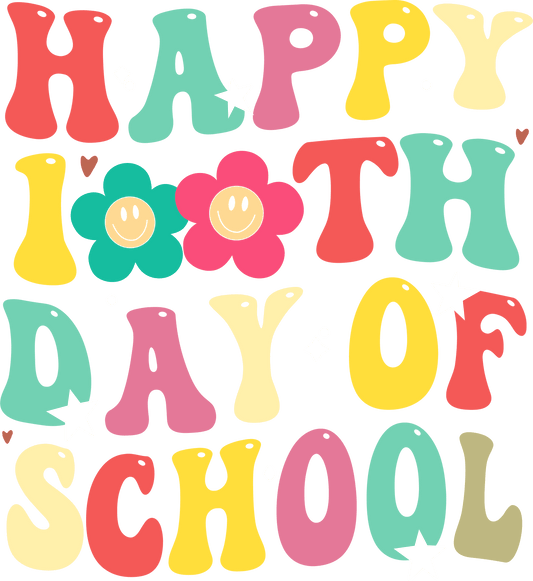 Happy 100 Days Of School Student Design - DTF Ready To Press