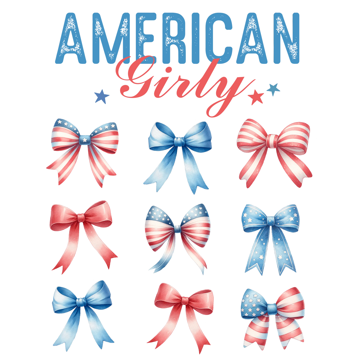 American Girly Design - DTF Ready To Press