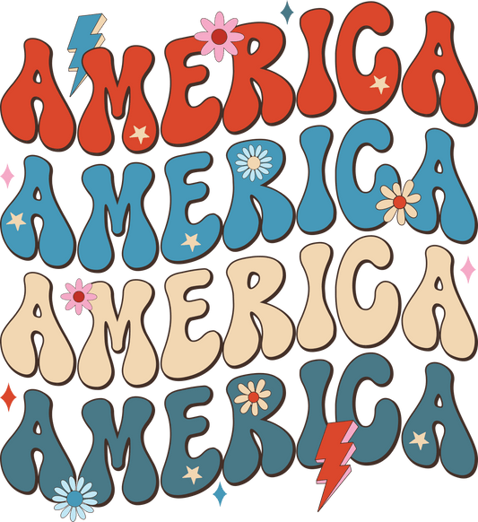 Retro America Design - DTF Ready To Press