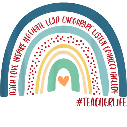 Colorful Teacher Life Design - DTF Ready To Press