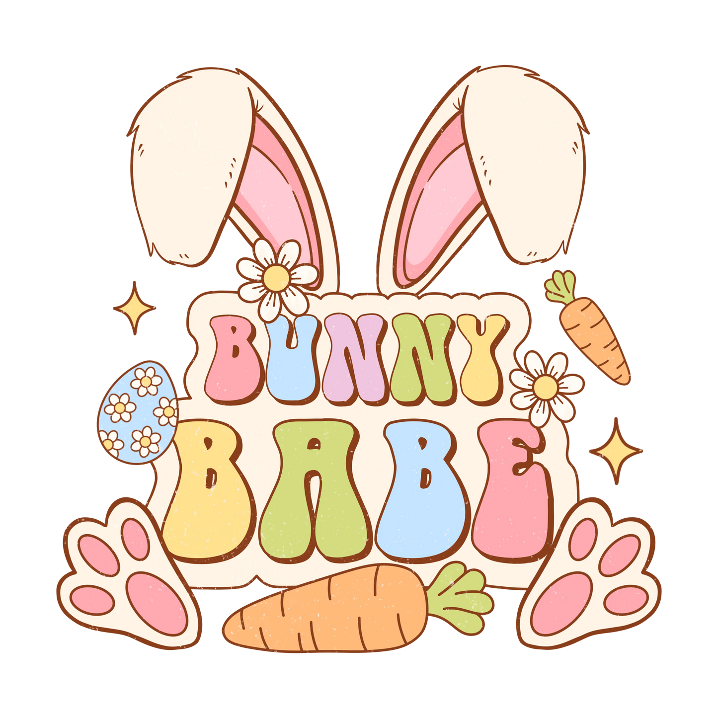 Bunny Babe Funny Easter Design - DTF Ready To Press