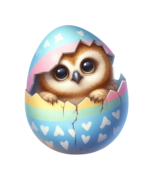 Happy Easter Cute Owl Design - DTF Ready To Press