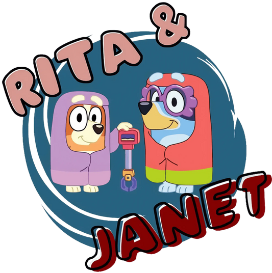 Bluey Rita And Janet Design - DTF Ready To Press