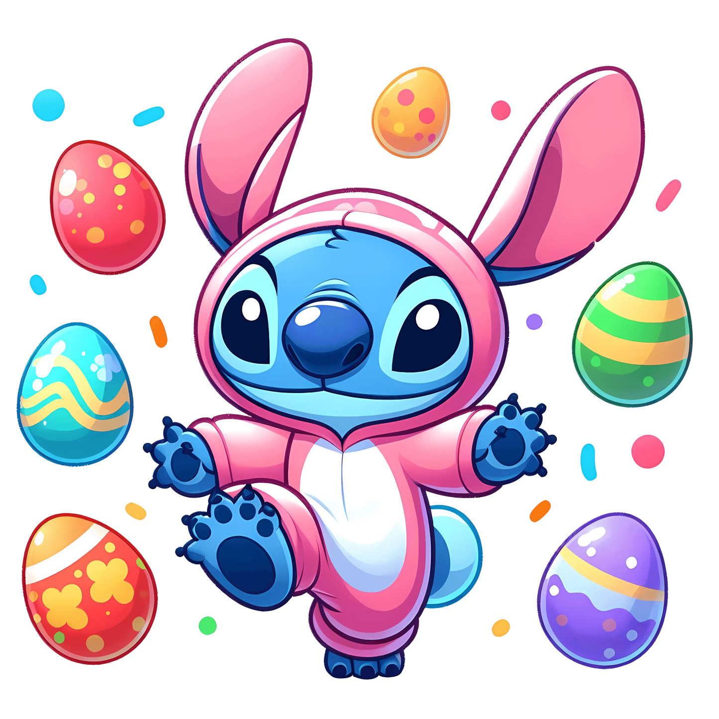 Baby Stitch Bunny Easter Design - DTF Ready To Press