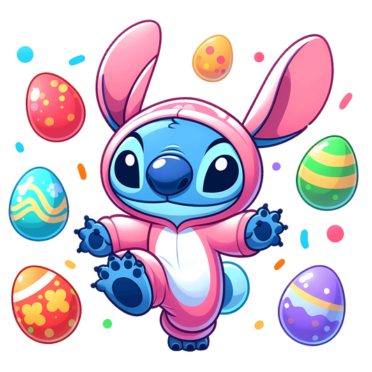 Baby Stitch Bunny Easter Design - DTF Ready To Press