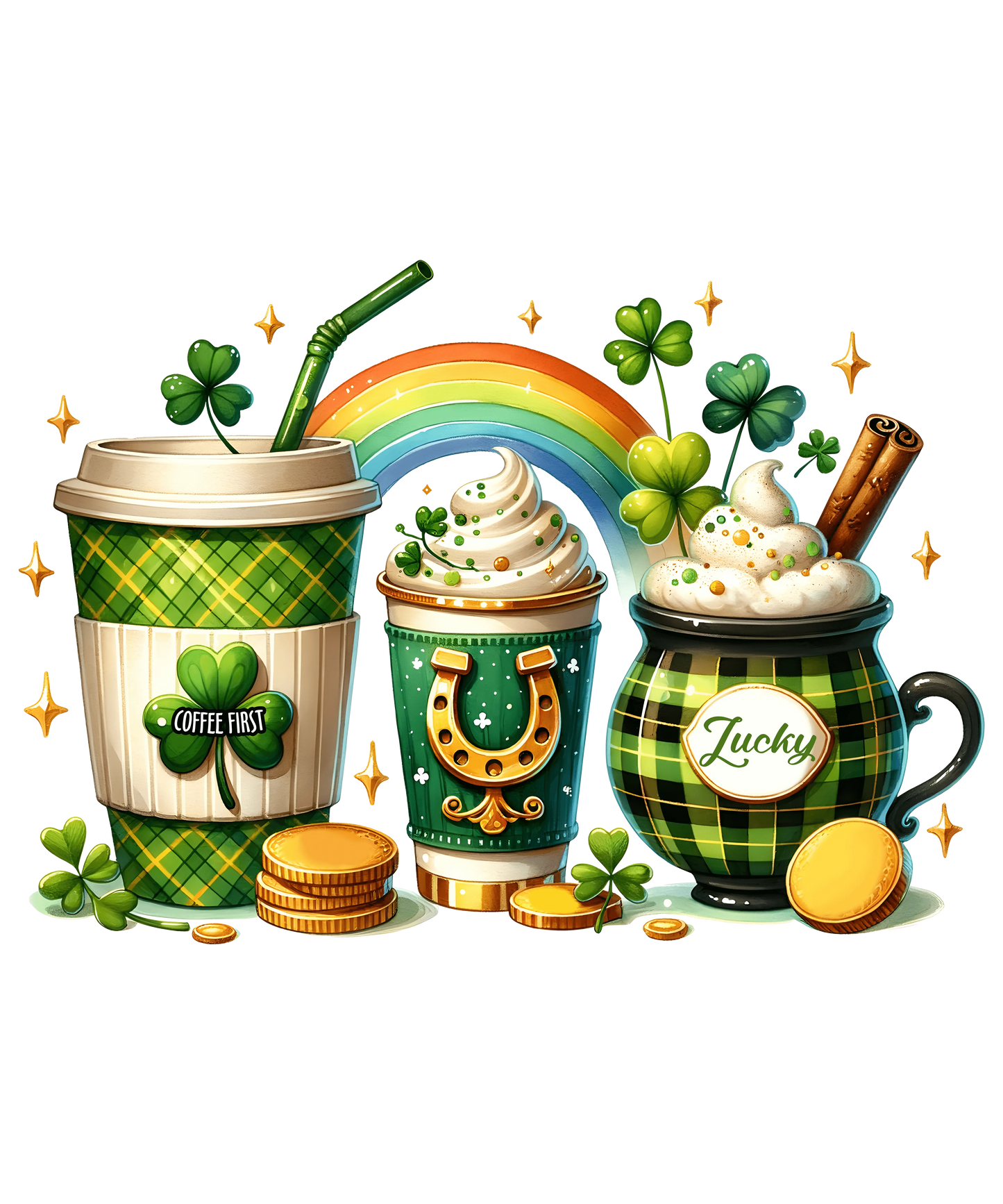 St Patricks Day Coffee Lover Design- DTF Ready To Press