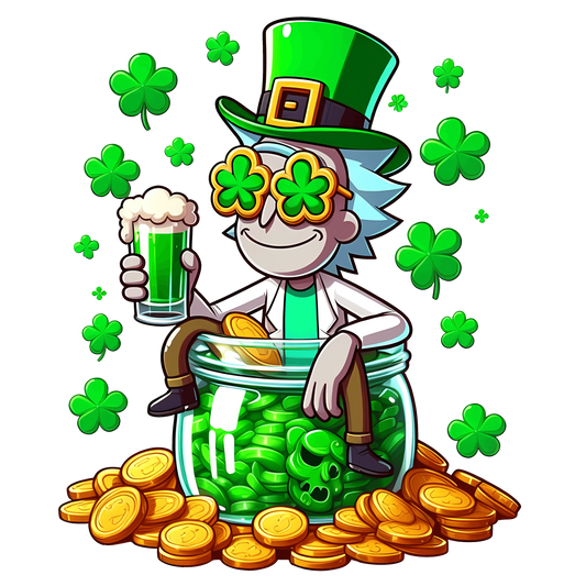 Rick Sanchez Beer Lover Saint Patrick's Design - DTF Ready To Press