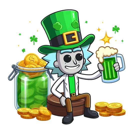 Rick Drinking Beer St Patricks Day Design - DTF Ready To Press