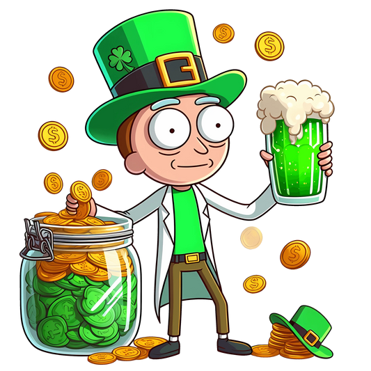 Rick And Morty Saint Patrick's Day Design - DTF Ready To Press