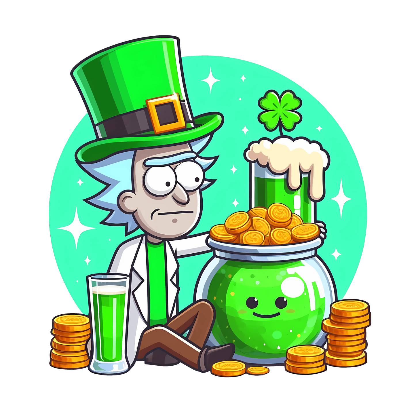 Rick St Patrick's Day Clover Design - DTF Ready To Press