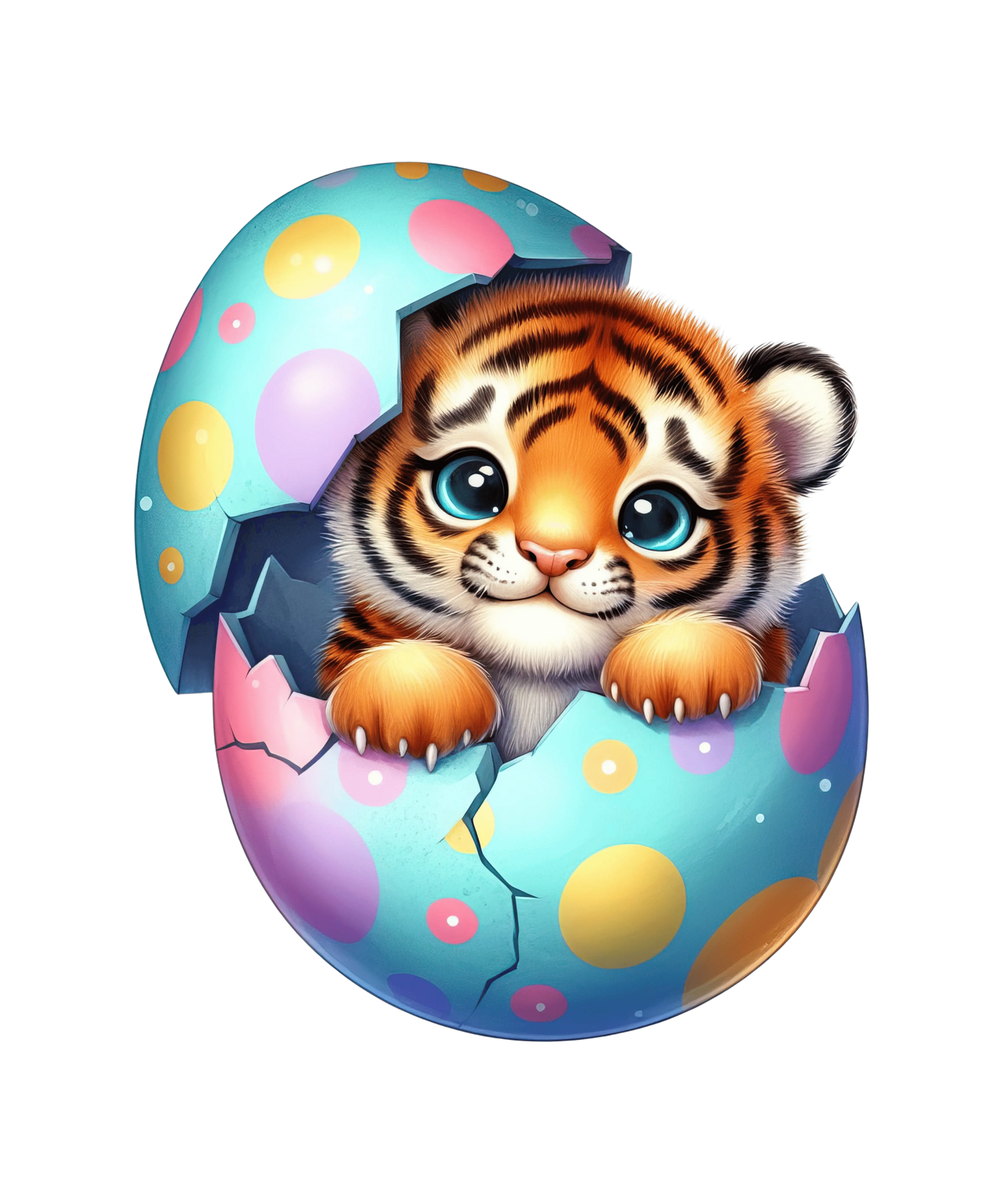 Cute Baby Tiger Easter Design - DTF Ready To Press