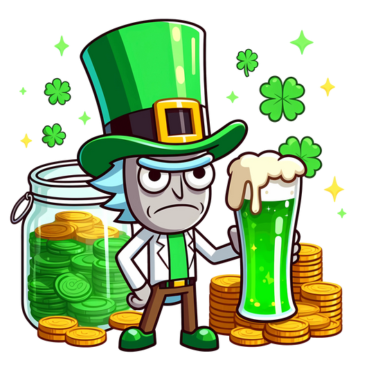 Rick And Beer Saint Patrick Day Design - DTF Ready To Press