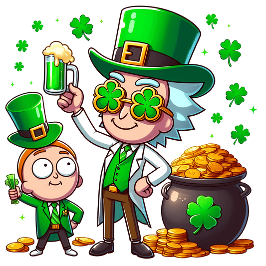 Rick and Morty Lucky Day St Patrick's Design - DTF Ready To Press