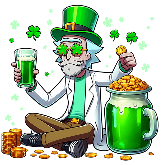 Rick Sanchez Beer St Patrick's Day Design - DTF Ready To Press