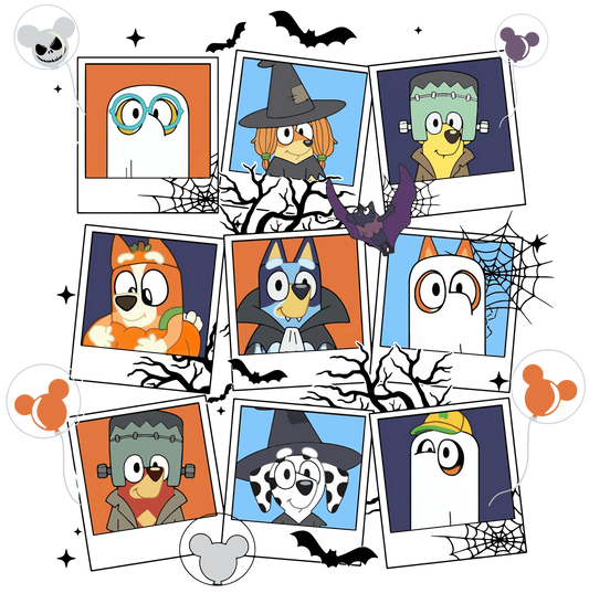 Bluey Halloween Design - DTF Ready To Press
