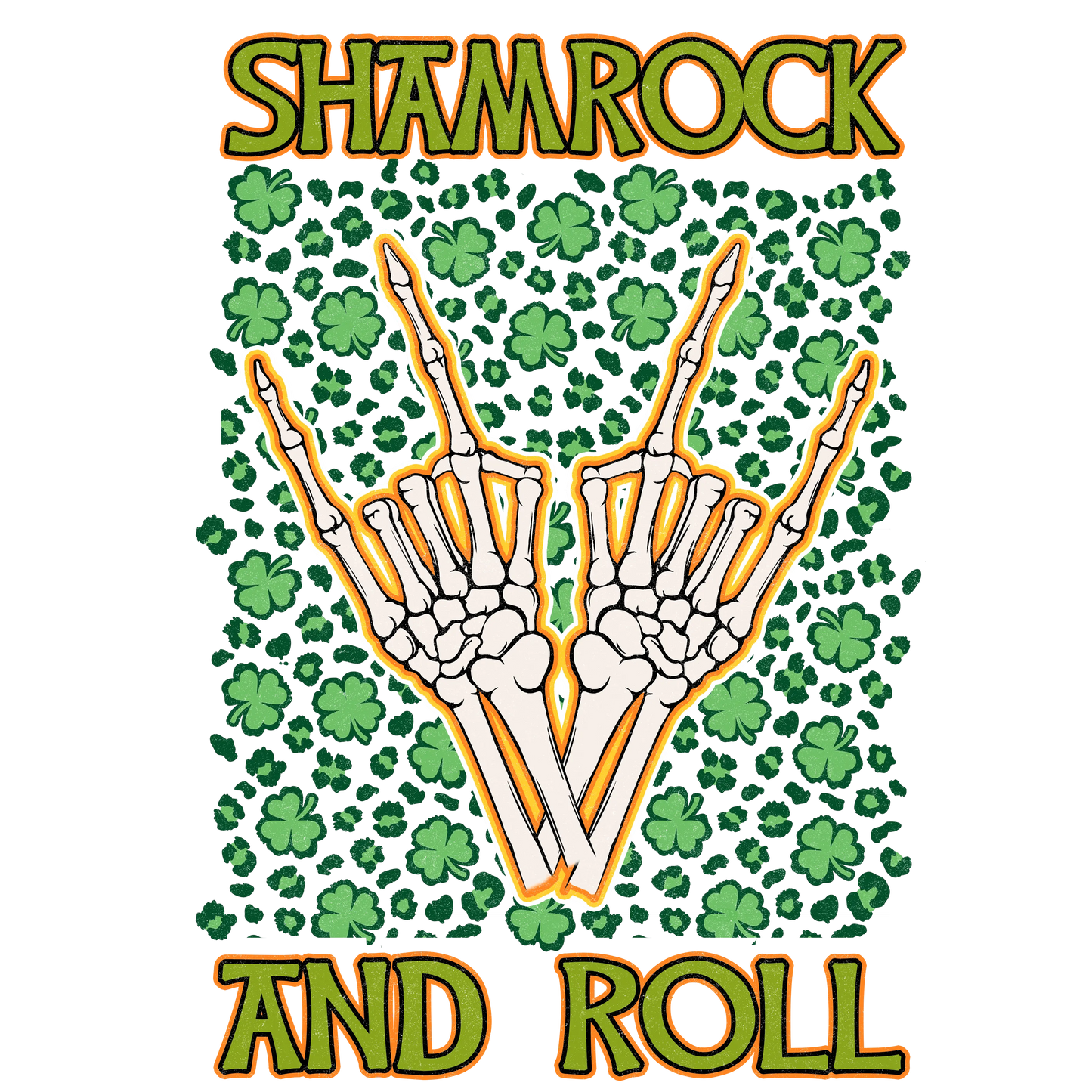 Shamrock And Roll Saint Patrick's Day Design - DTF Ready To Press