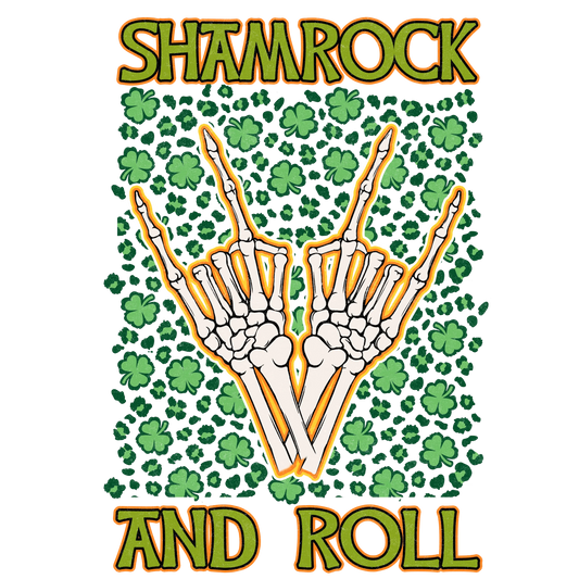 Shamrock And Roll Saint Patrick's Day Design - DTF Ready To Press