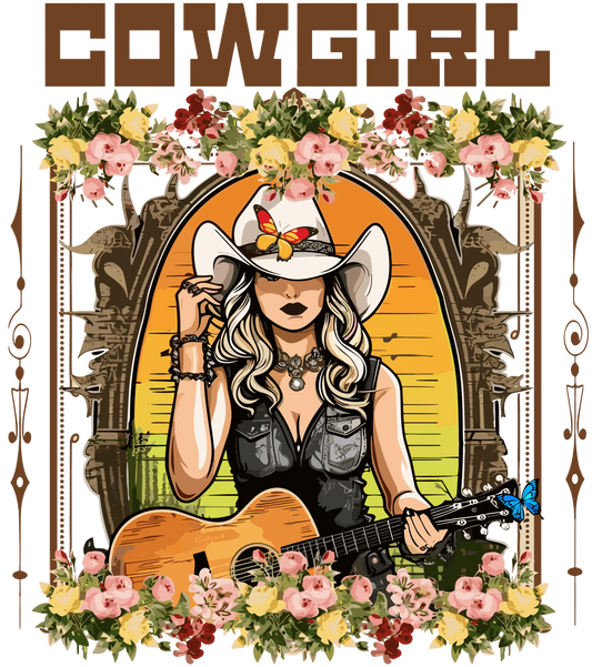 Country Music Cowgirl Design - DTF Ready To Press