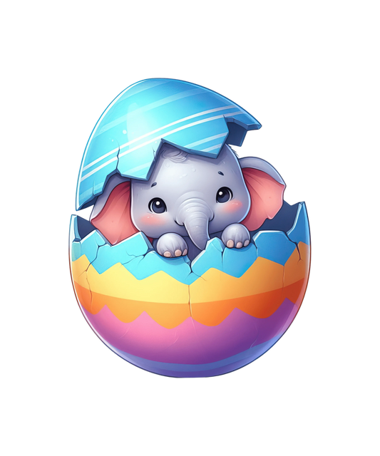 Baby Elephant Easter Design - DTF Ready To Press