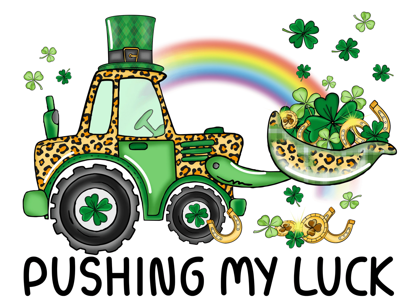 Pushing My Luck Lucky Charms Clover Truck Design - DTF Ready To Press