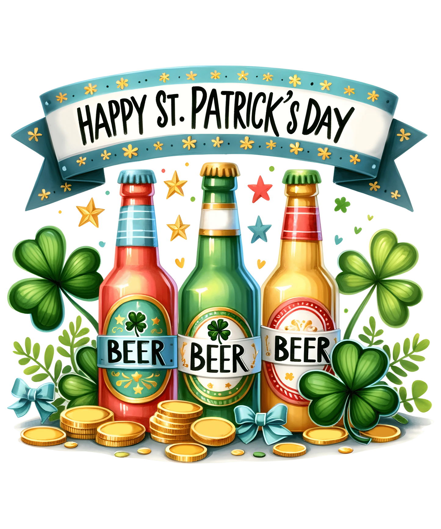 Happy ST. Patrick's Day Beer Design- DTF Ready To Press