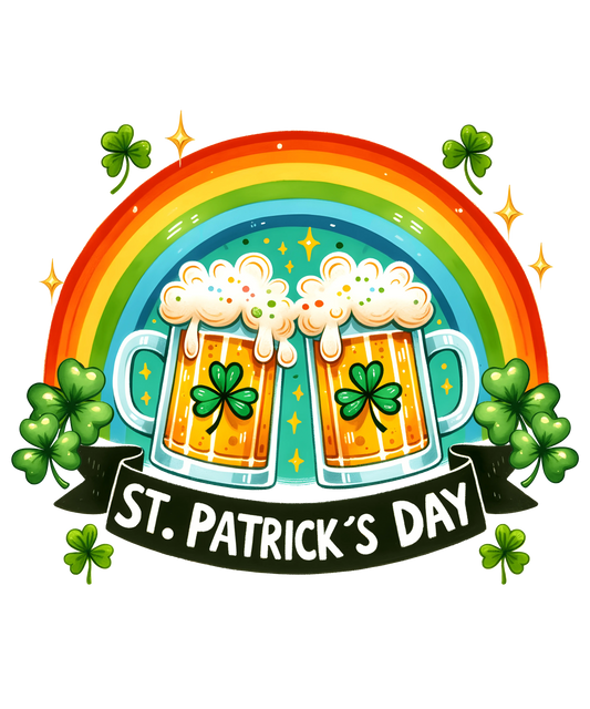 Happy St. Patricks Day Rainbow Design - DTF Ready To Press