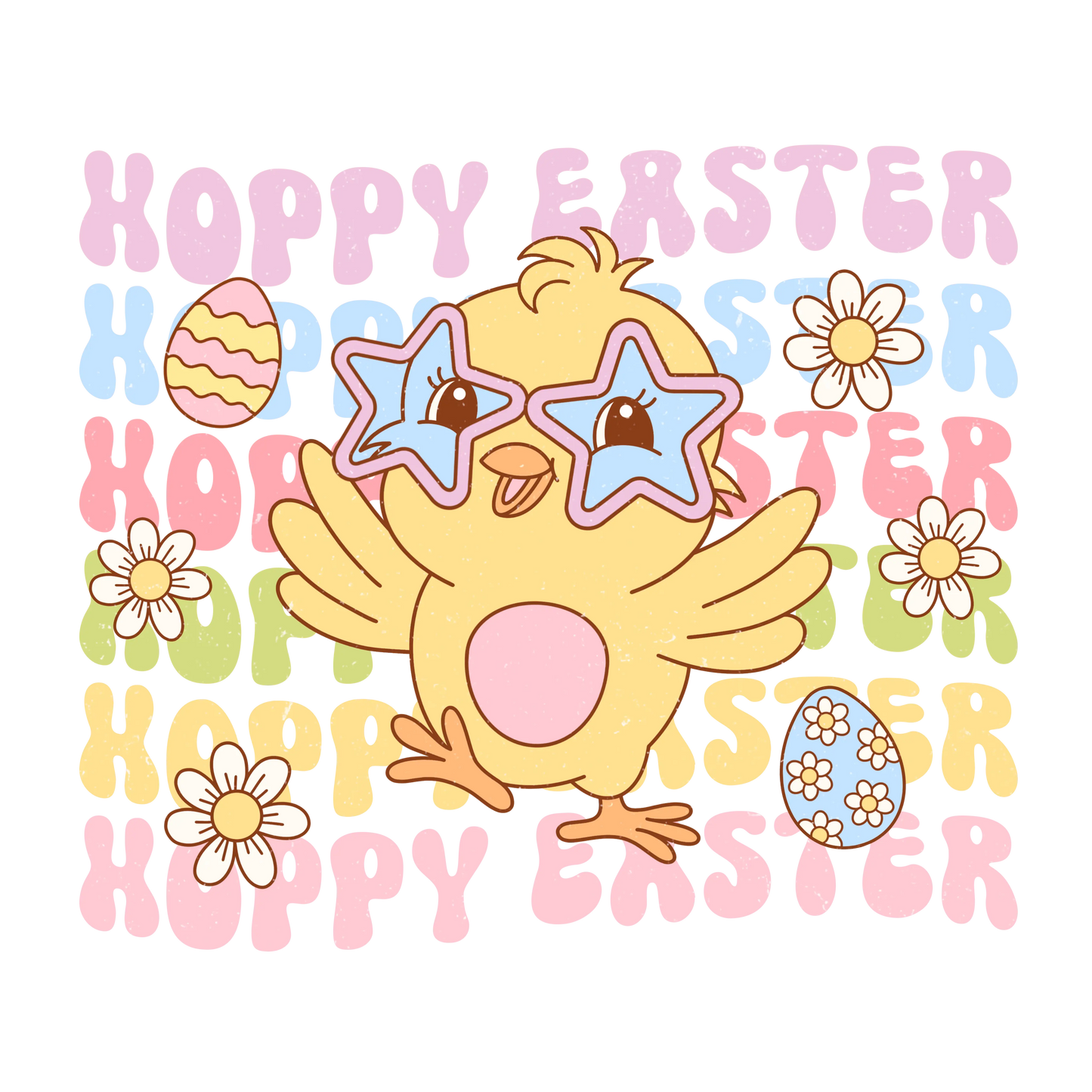 Funny Retro Hoppy Easter Design - DTF Ready To Press