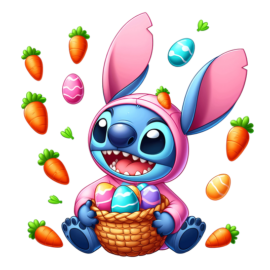 Stitch Bunny Easter Design - DTF Ready To Press
