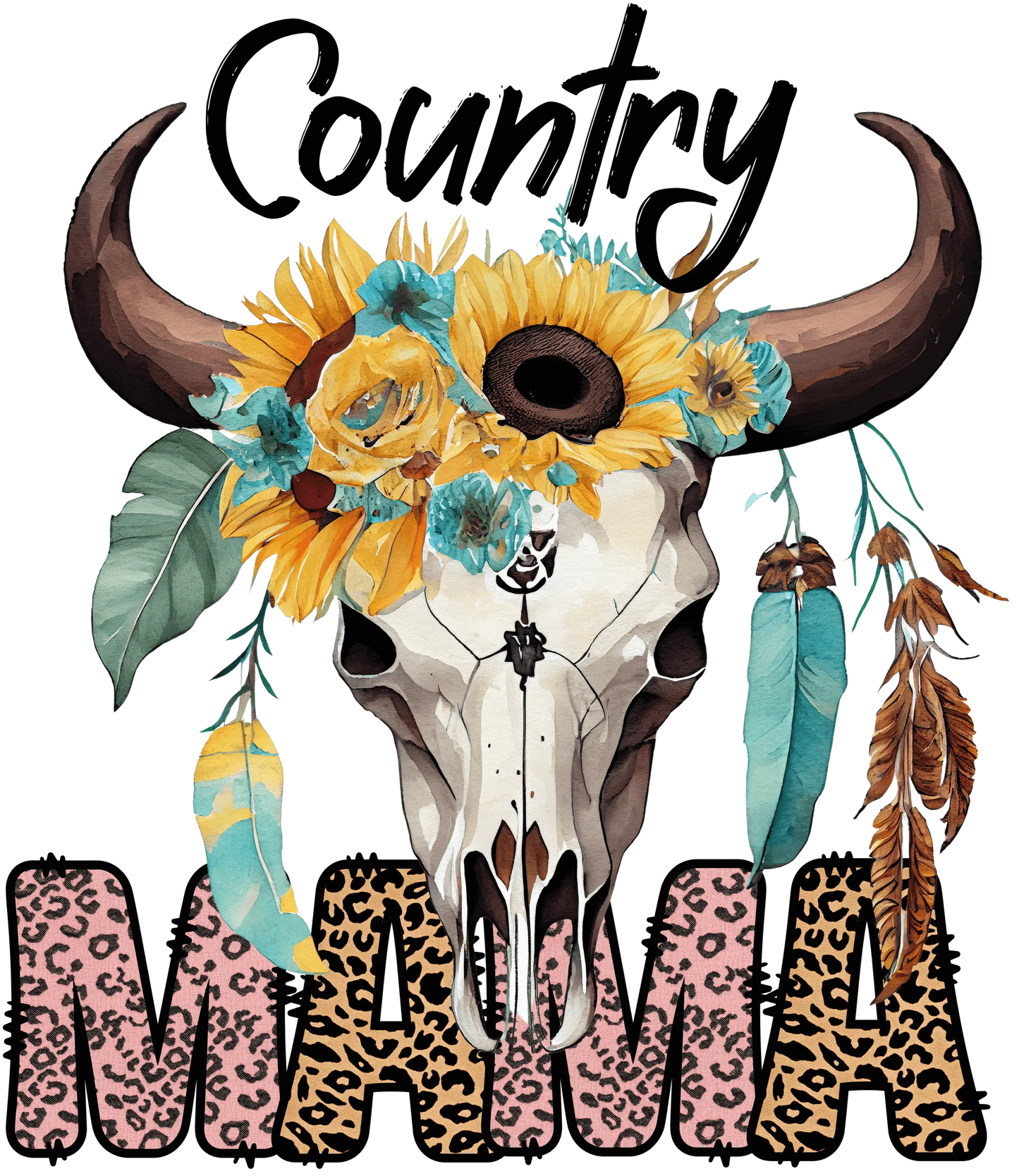 Country Mama Leopard Design - DTF Ready To Press