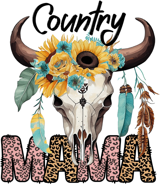 Country Mama Leopard Design - DTF Ready To Press