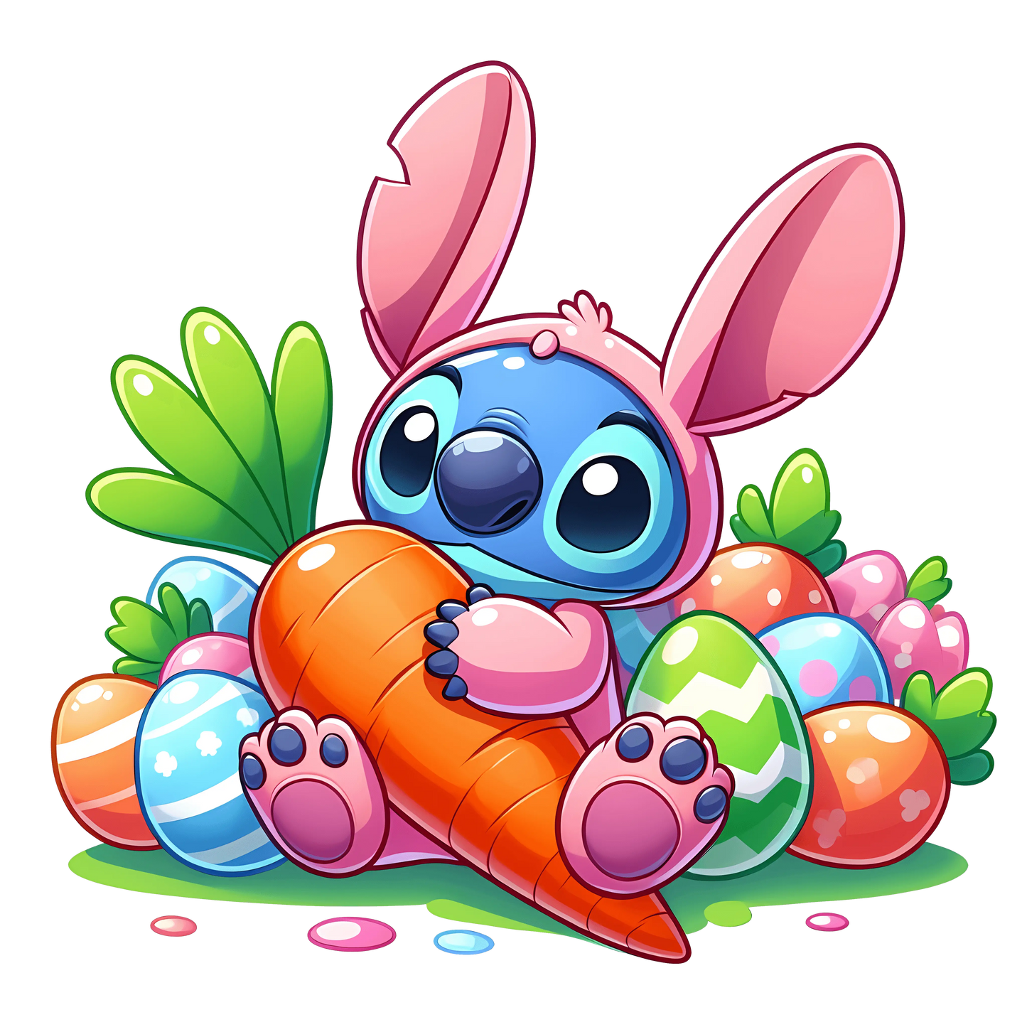 Cute Stitch Easter Design - DTF Ready To Press