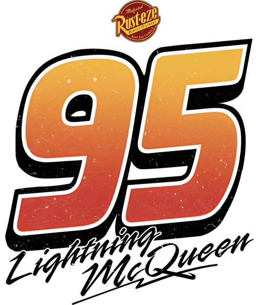 Lightning McQueen Think Fast 95 Design - DTF Ready To Press