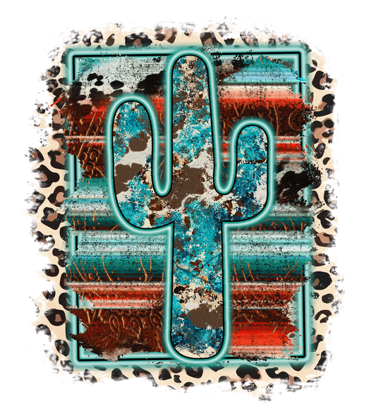 Cactus Leopard Design - DTF Ready To Press