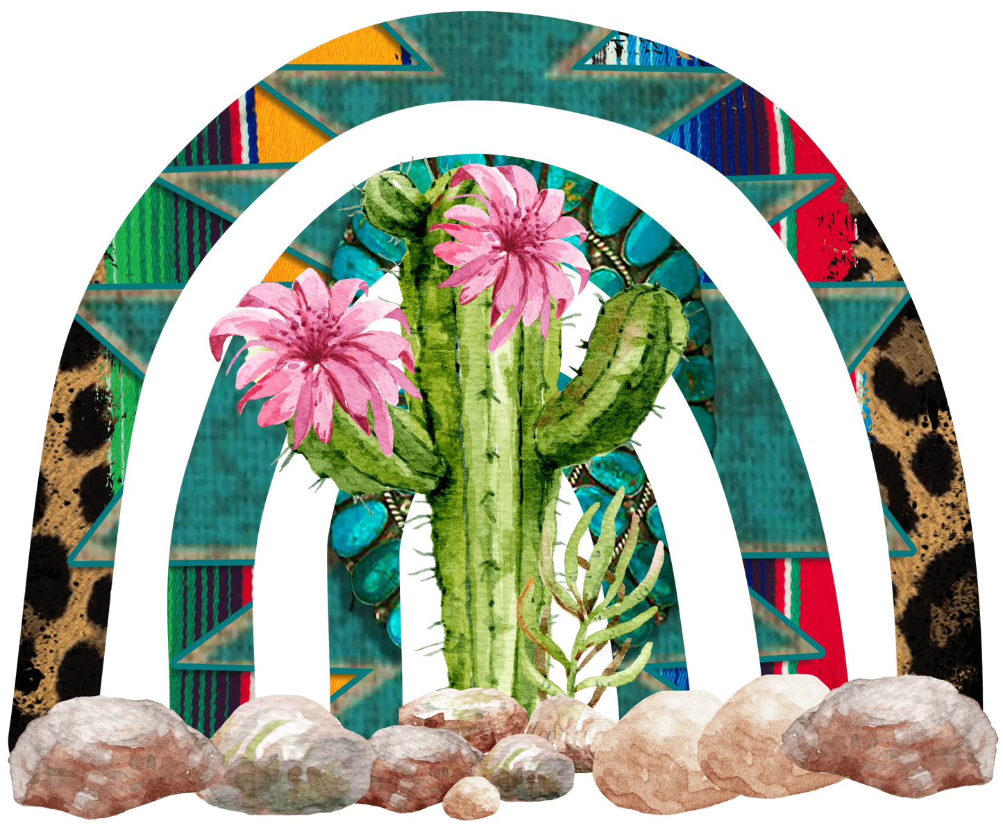 Cactus Rainbow Design - DTF Ready To Press
