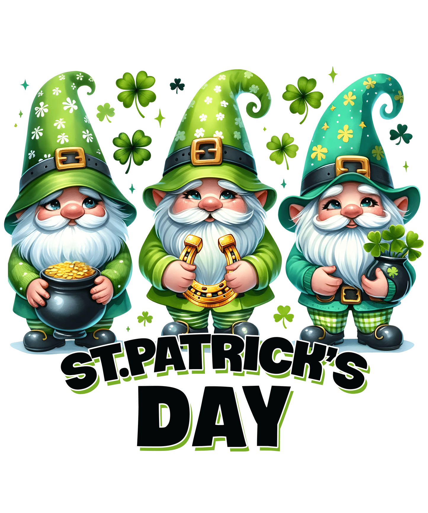 ST. Patrick's Day Cute Gnome Design - DTF Ready To Press