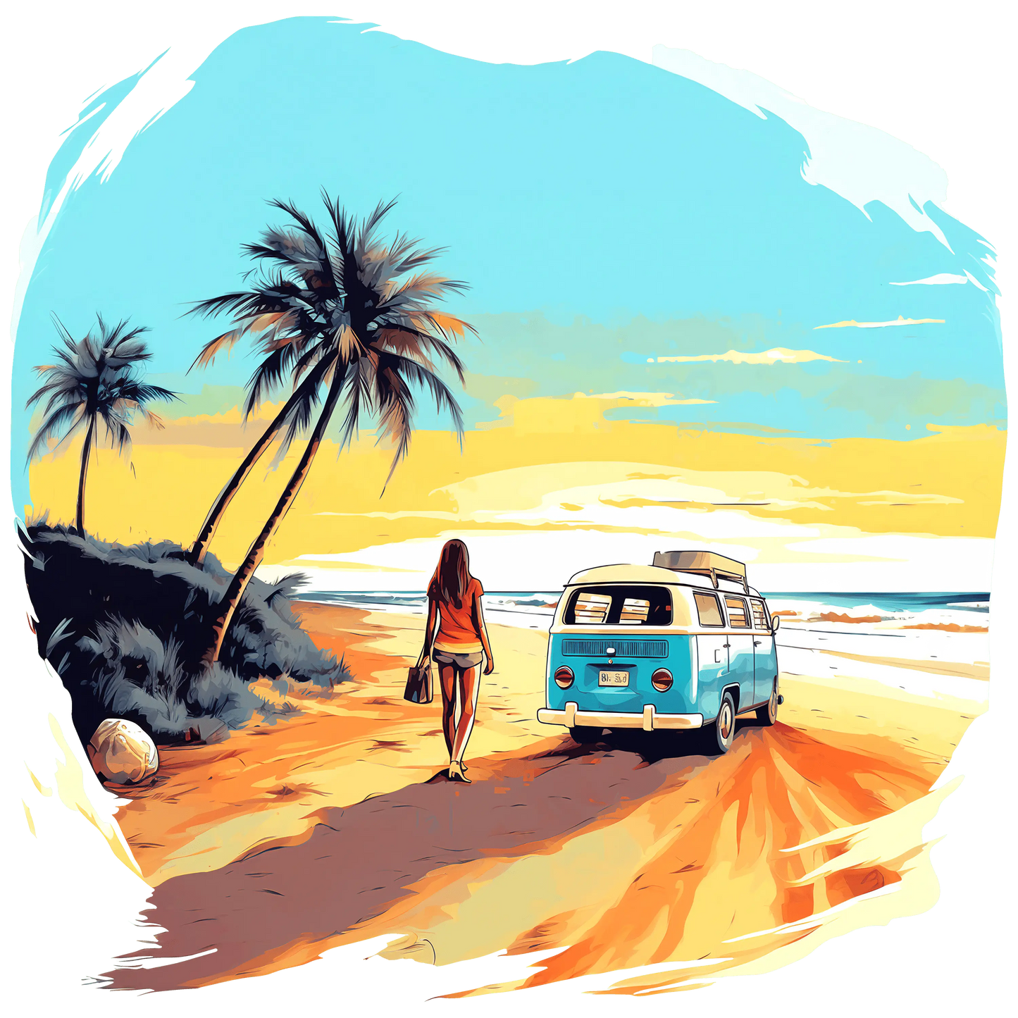 Retro Beach Vibes Design - DTF Ready To Press