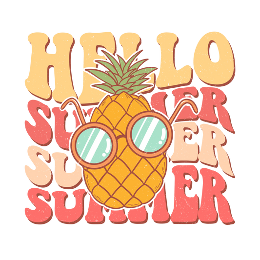 Hello Summer Design - DTF Ready To Press