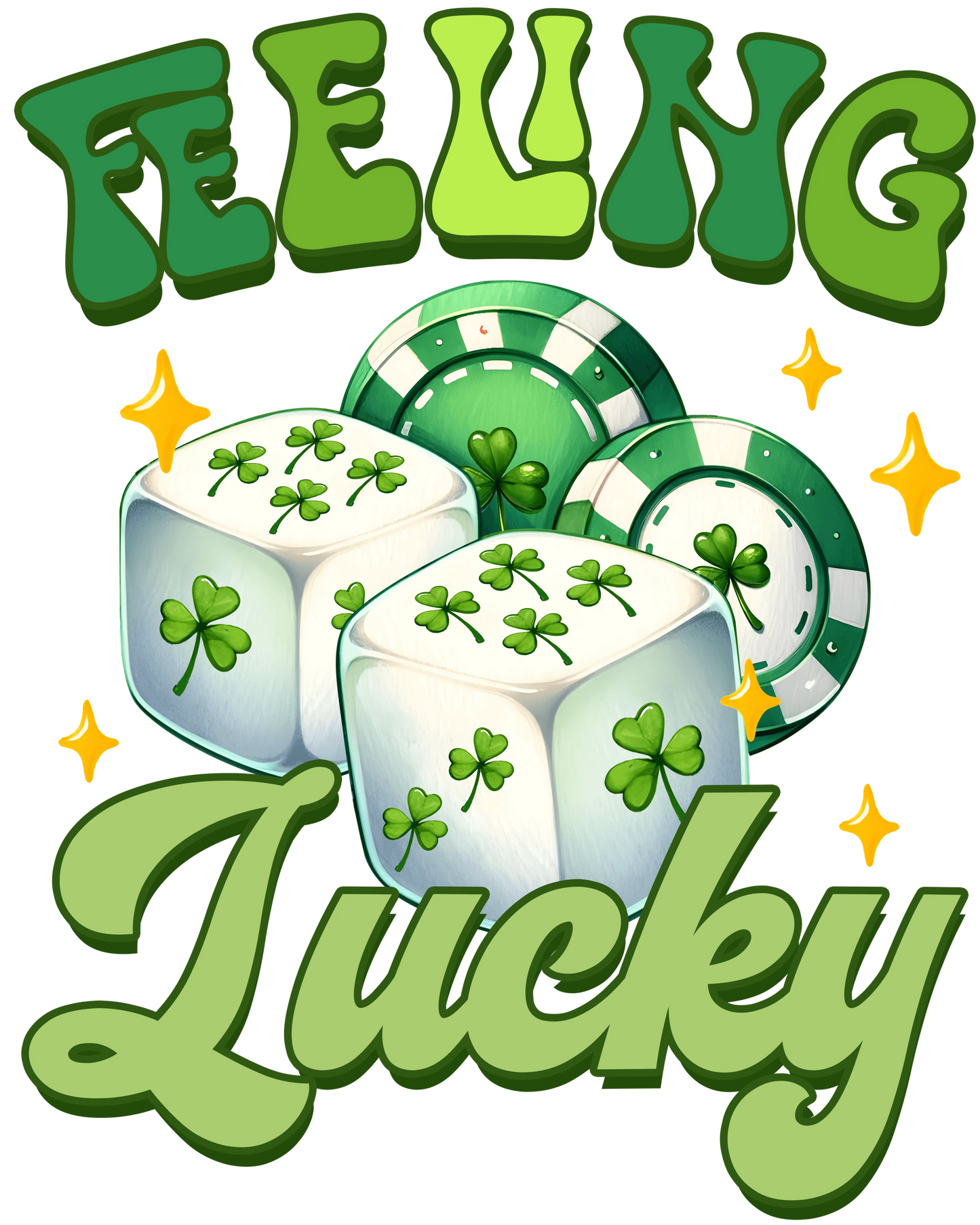 St. Paddies Day Feeling Lucy Design - DTF Ready To Press