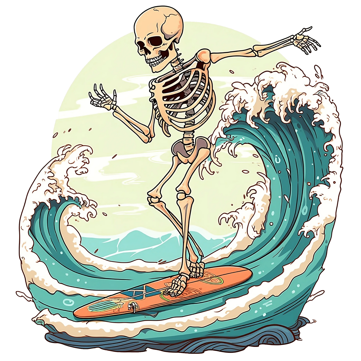 Skeleton Summer Design - DTF Ready To Press